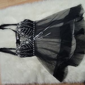 Black sheer baby doll